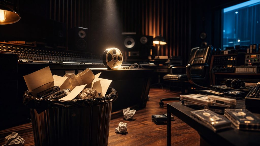 Imagen panor?mica profesional para el art?culo 8 Canciones que Casi no Vieron la Luz (y Por Qué Casi las Tiran a la Basura)