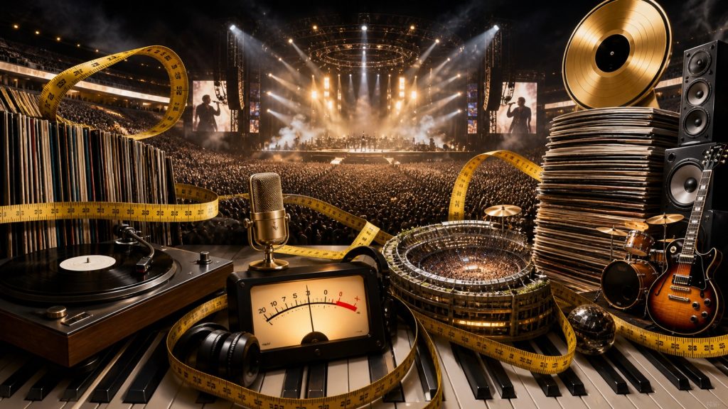 Imagen panor?mica profesional para el art?culo 10 Récords Guinness de la Música que Te Van a Dejar con la Boca Abierta