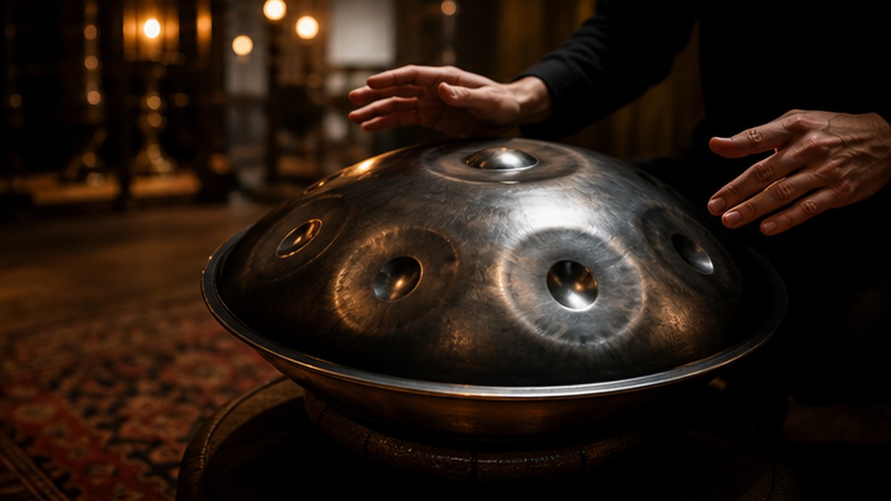 Imagen panor?mica profesional sobre El hang drum: el «platillo volante» suizo que nació en el año 2000 en el art?culo 7 Instrumentos Musicales Rarísimos que Seguro No Conocías