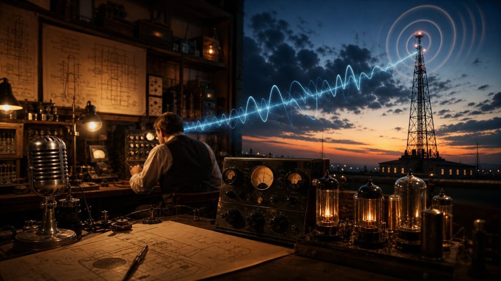 Imagen panor?mica profesional para el art?culo Cómo Nació la Radio FM: la Historia que Nadie te Cuenta