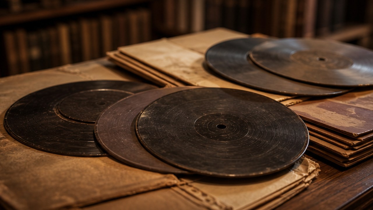 Imagen panor?mica profesional sobre El primer «vinilo» ni siquiera era vinilo: era goma laca (y sonaba fatal) en el art?culo La Historia del Vinilo: 10 Curiosidades que lo Explican Todo