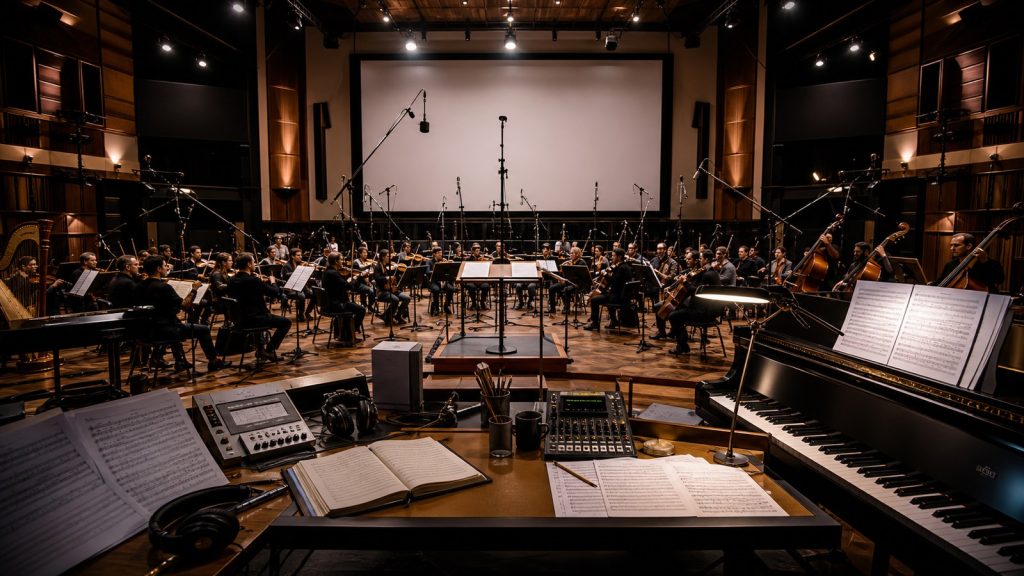 Imagen panor?mica profesional para el art?culo Cómo se Crean las Bandas Sonoras de Cine: 9 Secretos de Hollywood