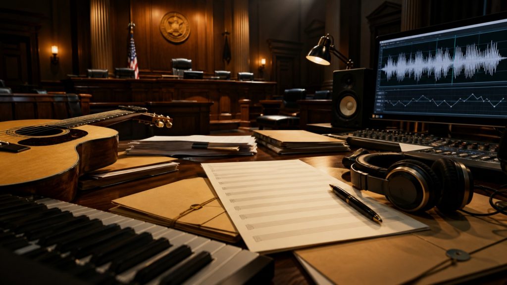 Imagen panor?mica profesional para el art?culo Canciones «Robadas»: 9 Casos de Plagio Musical que Acabaron en Juicio