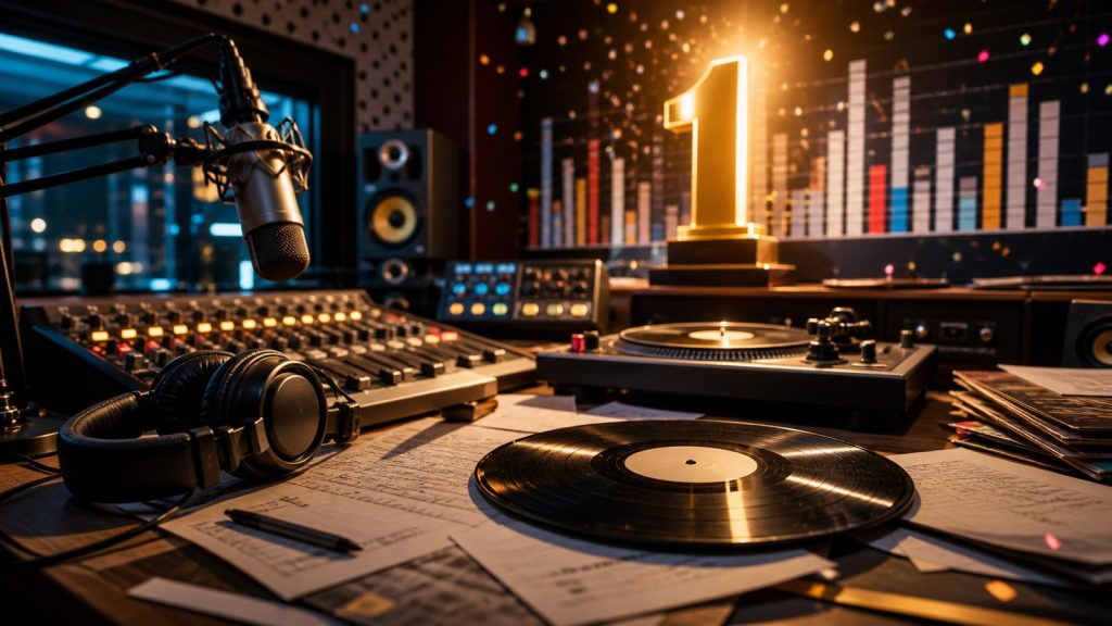 Imagen panor?mica profesional para el art?culo 7 Canciones Número 1 que Llegaron ahí por Pura Casualidad