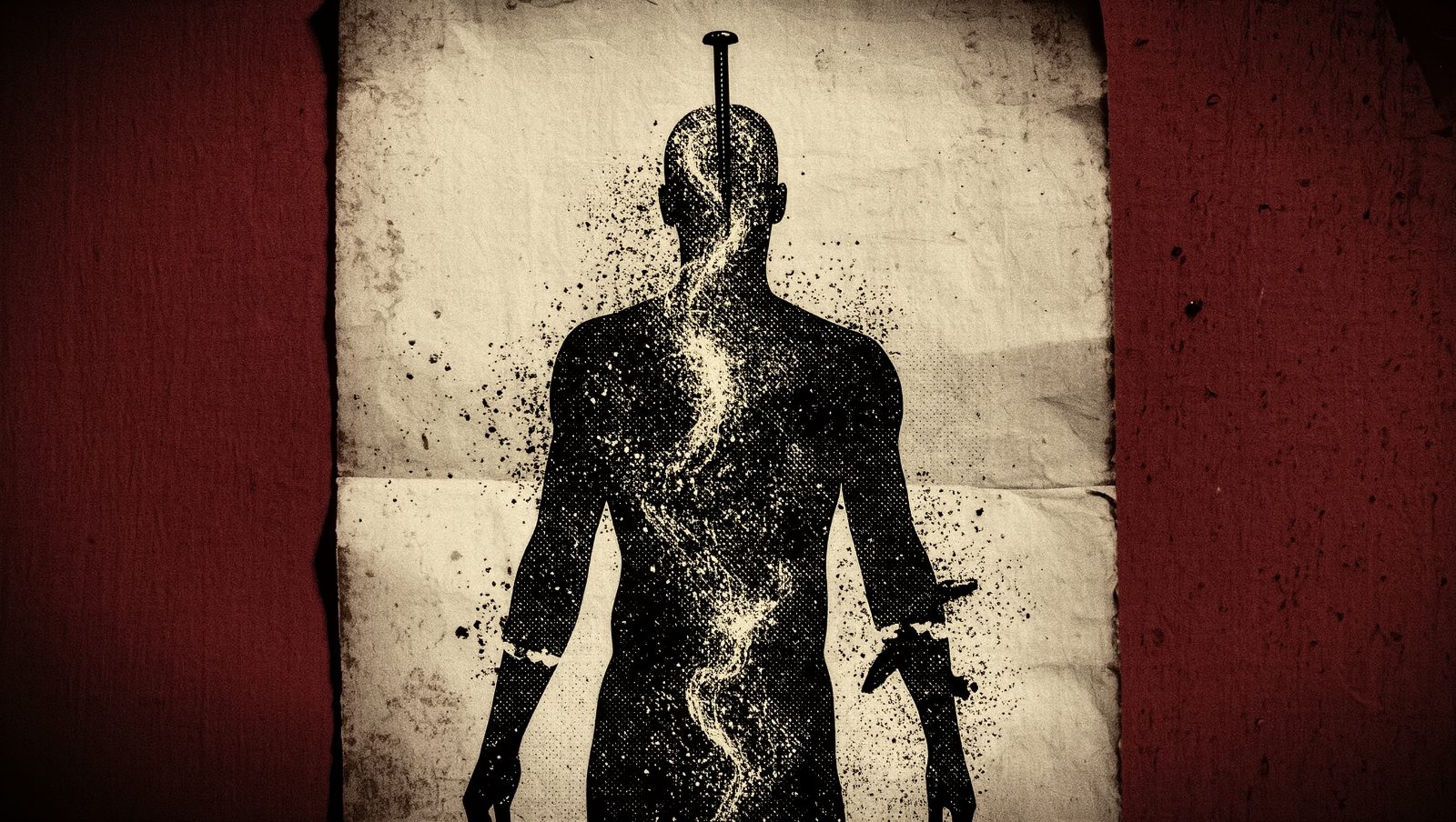 Ilustración artística abstracta sobre el hierro que contiene el cuerpo humano