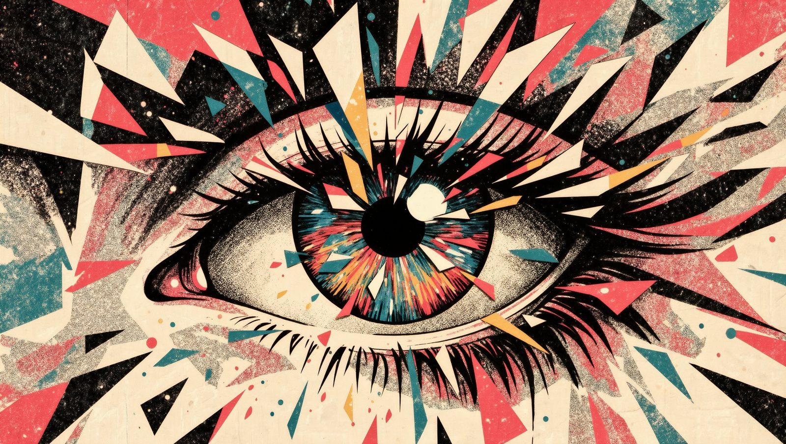 Ilustración artística abstracta sobre la capacidad del ojo humano para distinguir colores