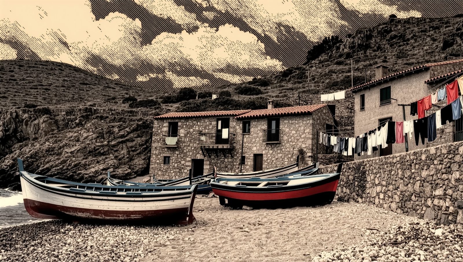 Ilustración de una cala española escondida y poco masificada, destino barato de verano