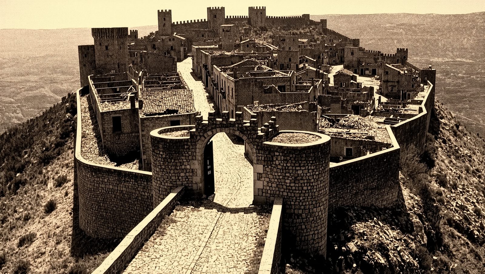 Granadilla, pueblo amurallado abandonado en Cáceres
