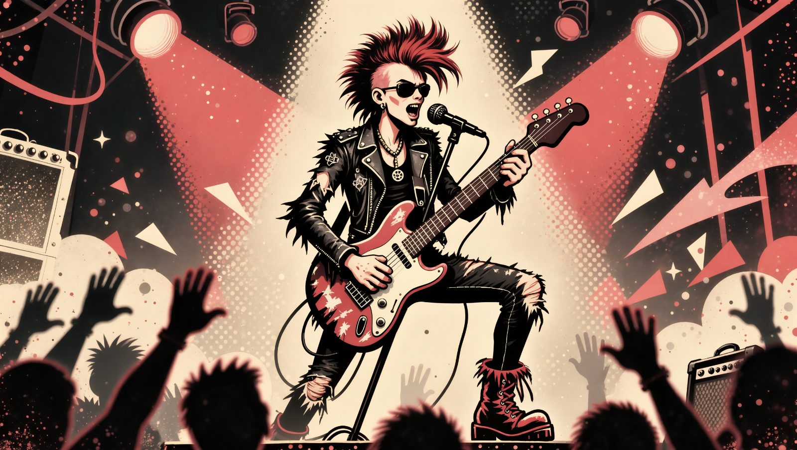 Historia del punk y su espiritu antisistema: musico en escenario underground