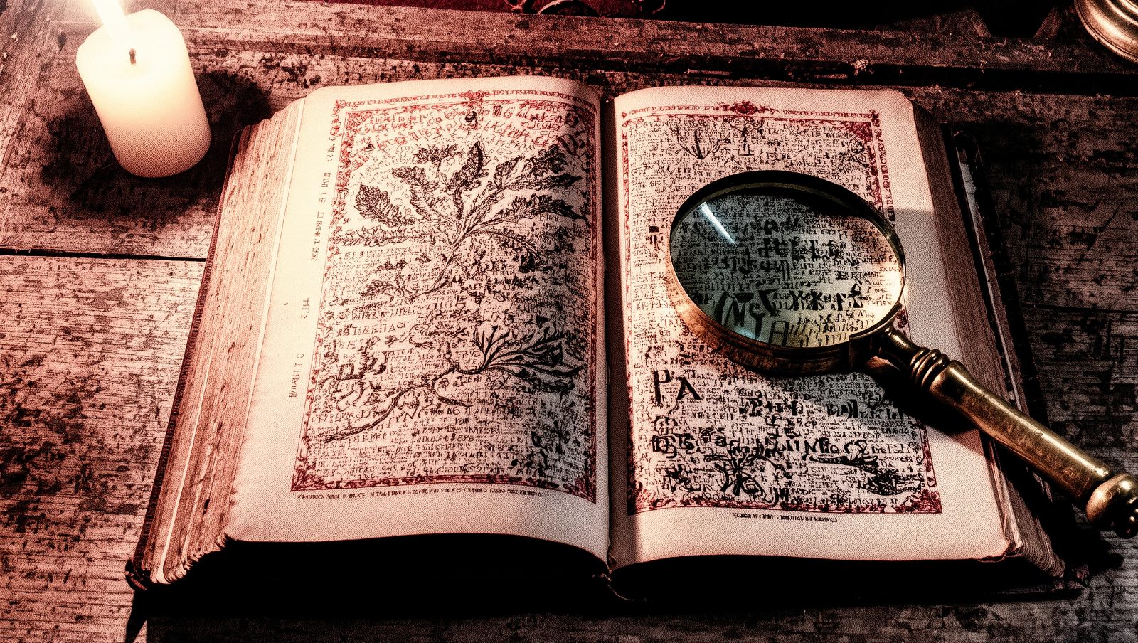 Manuscrito Voynich, el libro cifrado que nadie ha logrado descifrar, ilustración estilo grunge retro